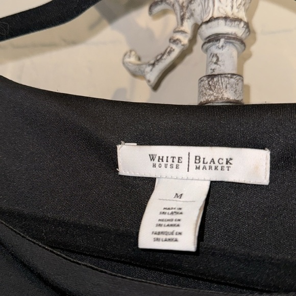 White House Black Market dress black 3/4‎ length sleeve medium stretch - Picture 2 of 5